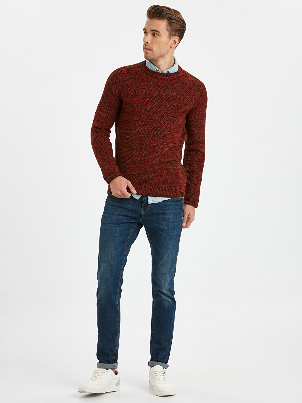 Светр з круглим вирізом горловини з трикотажу-2