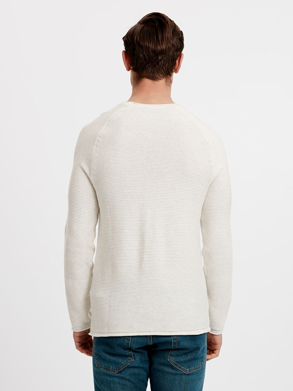 Crew Neck Lightweight Tricot Jumper-1