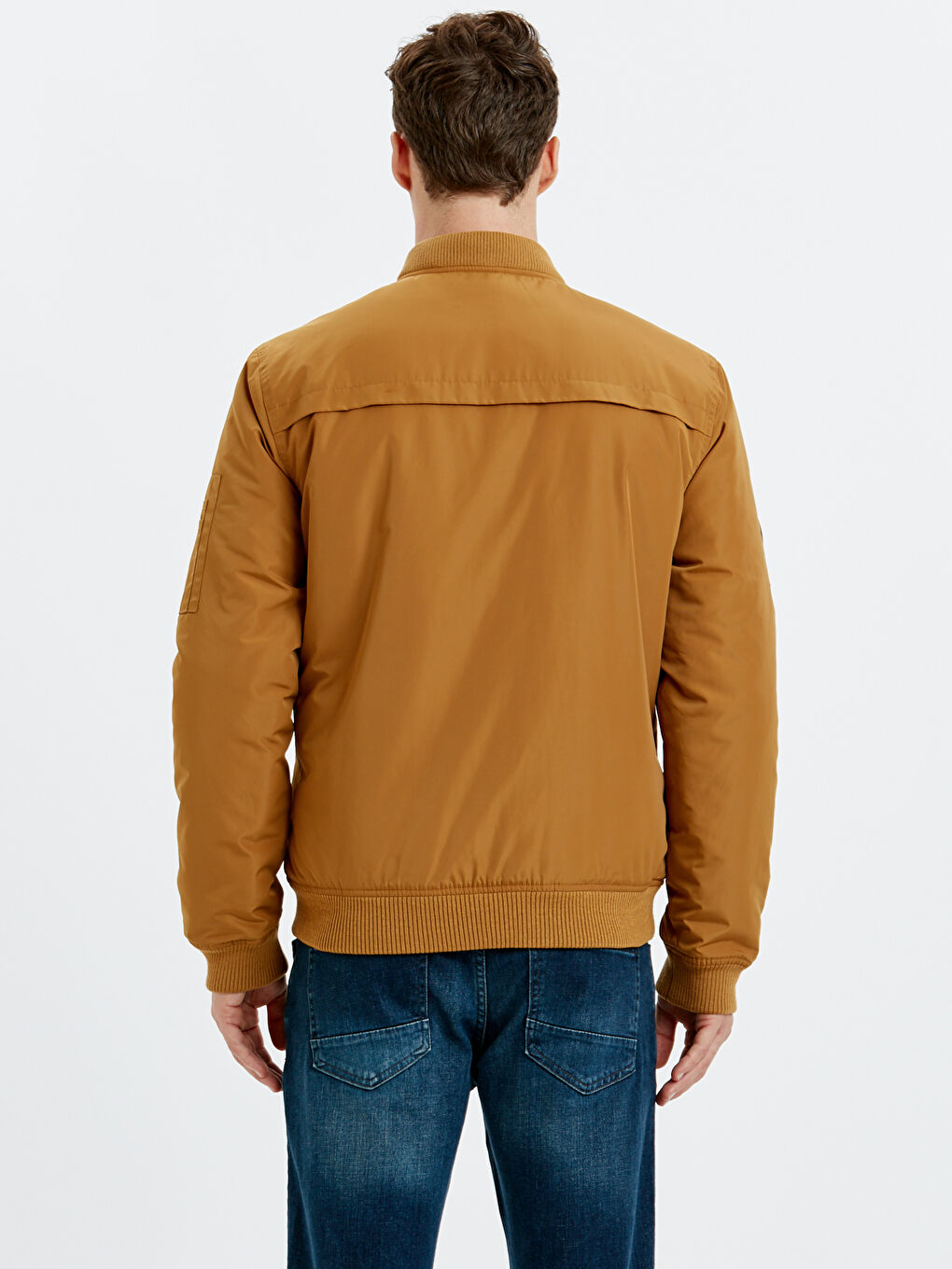 Kahverengi Standart Kalıp Kapüşonlu Erkek Yağmurluk-3