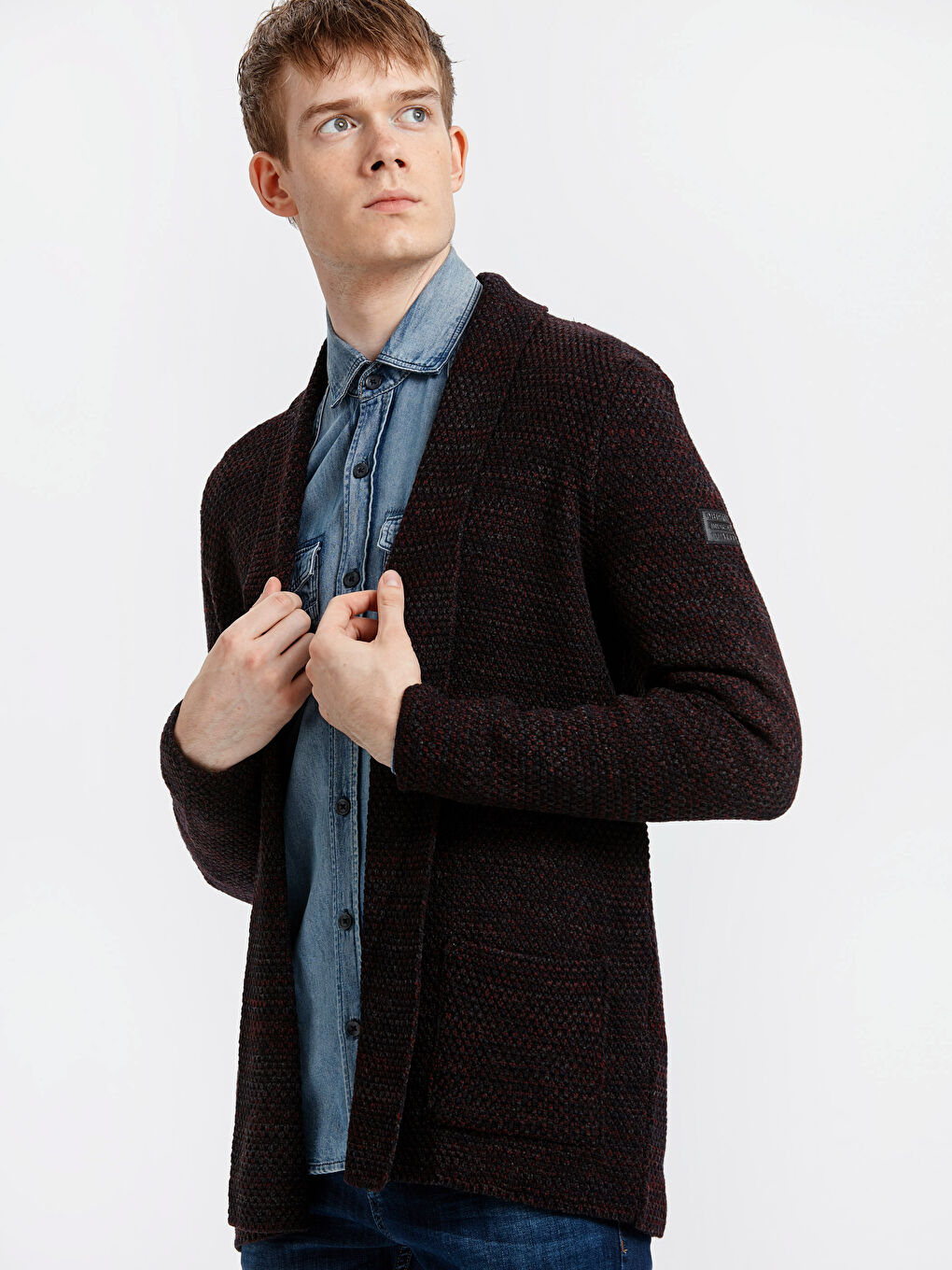 Man BORDEAUX Cardigan