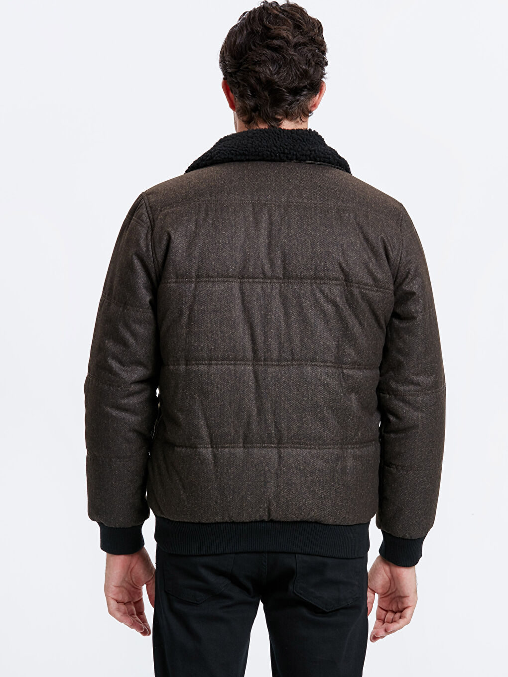 Açık Kahverengi Melanj Şişme Mont-2