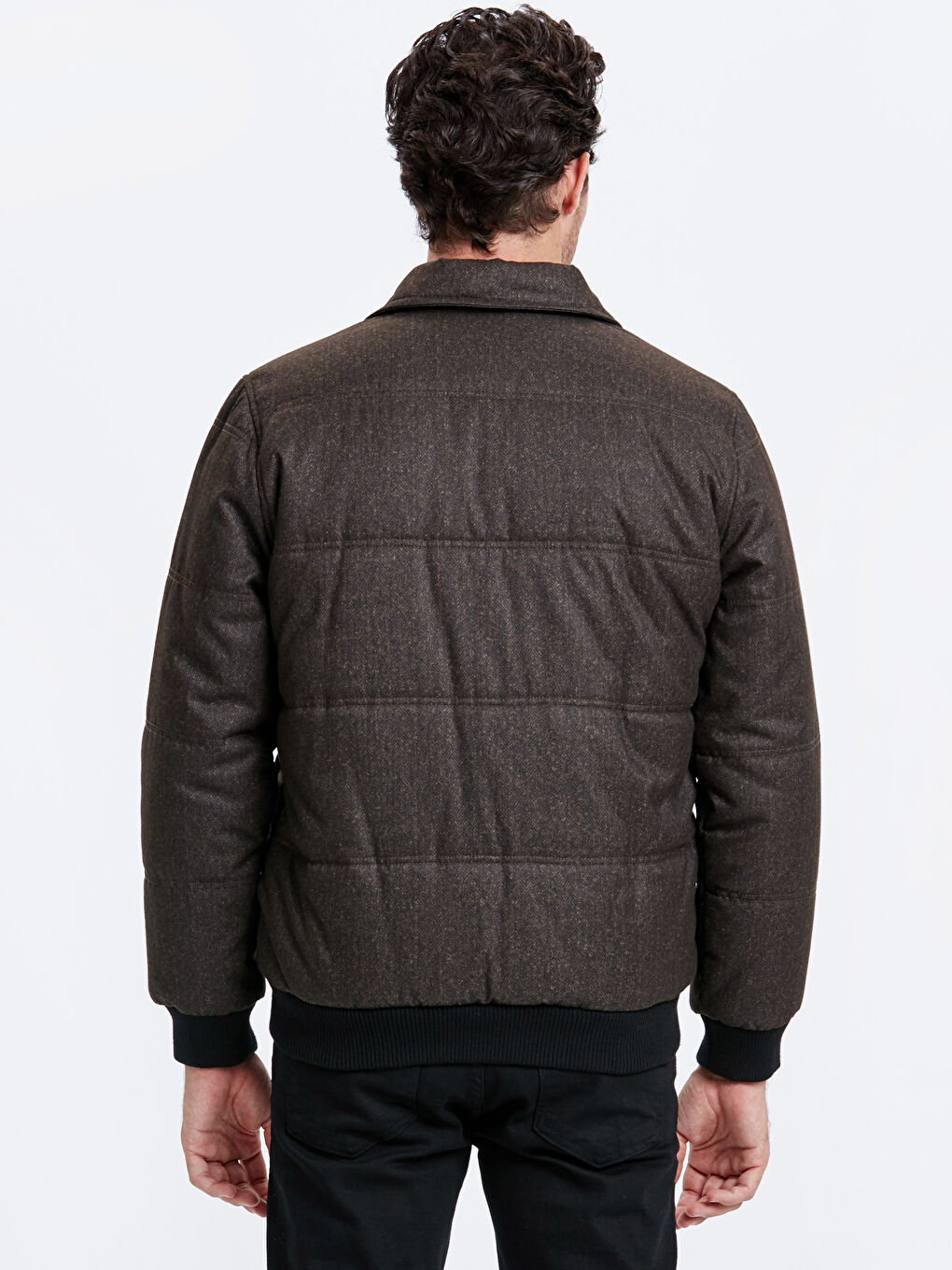 Açık Kahverengi Melanj Şişme Mont-3