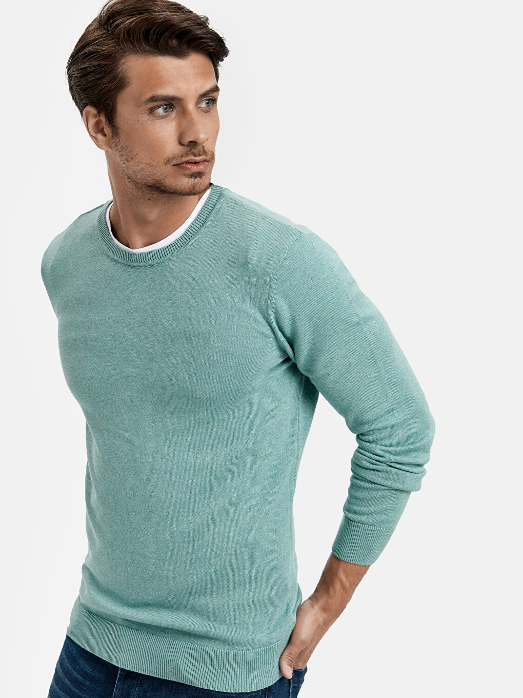 Crew Neck Men's Knitwear Sweater