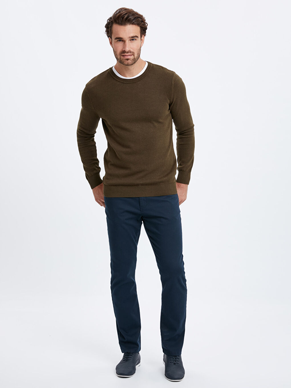 LCWAIKIKI Basic Man KHAKI Sweater -8W1832Z8-LAX