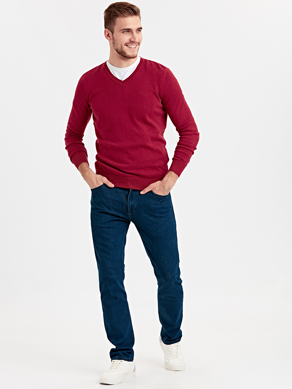 V Neck Men's Knitwear Sweater-2
