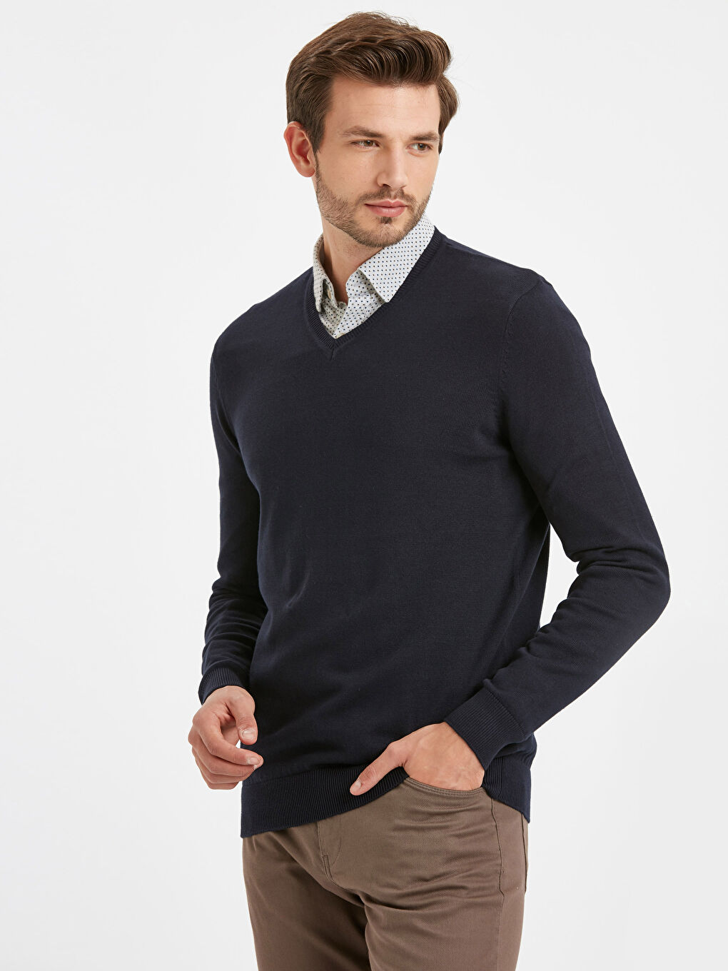Чоловік ТЕМНО-СИНІЙ Светр