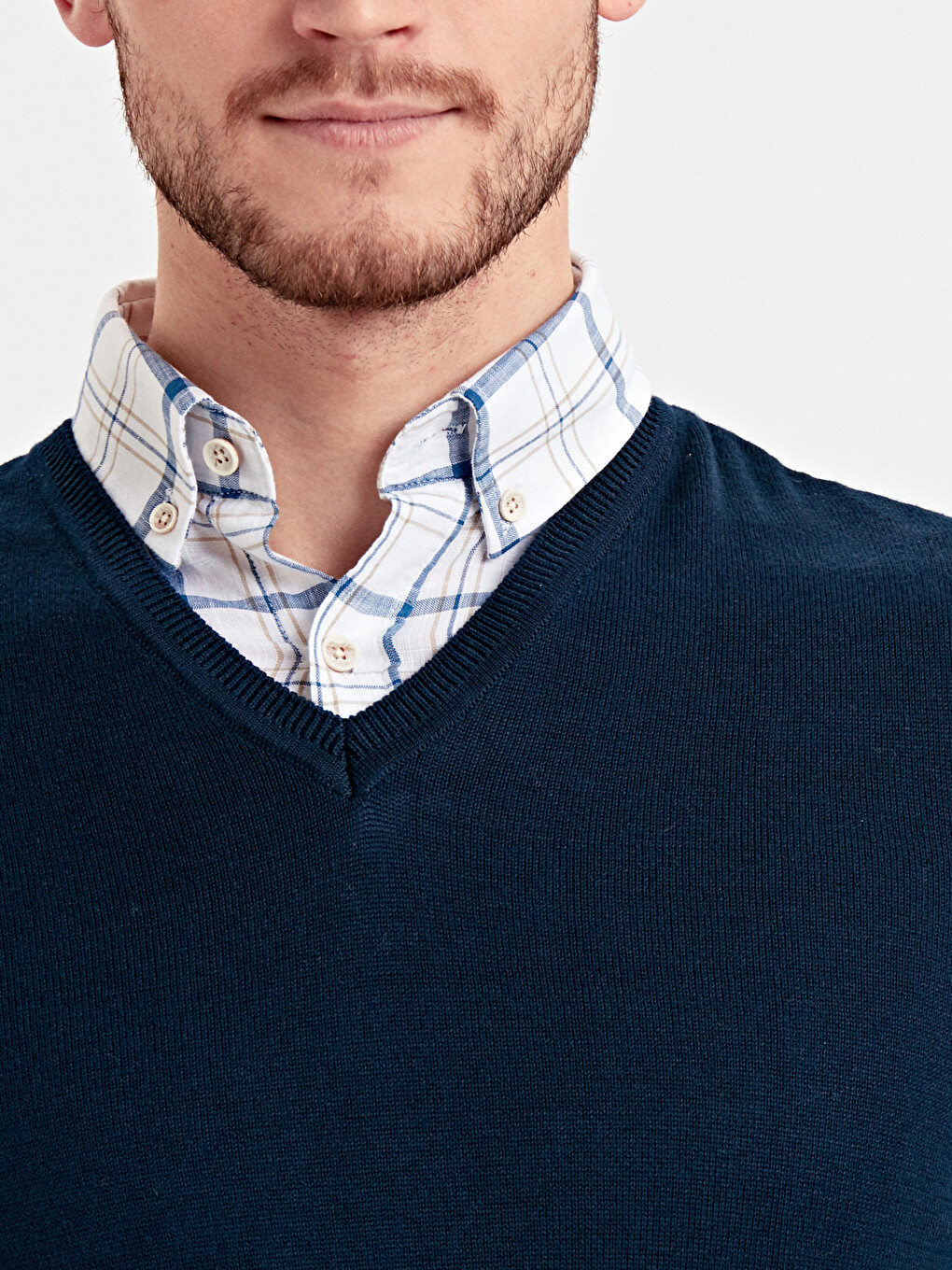 V Neck Men's Knitwear Sweater-3