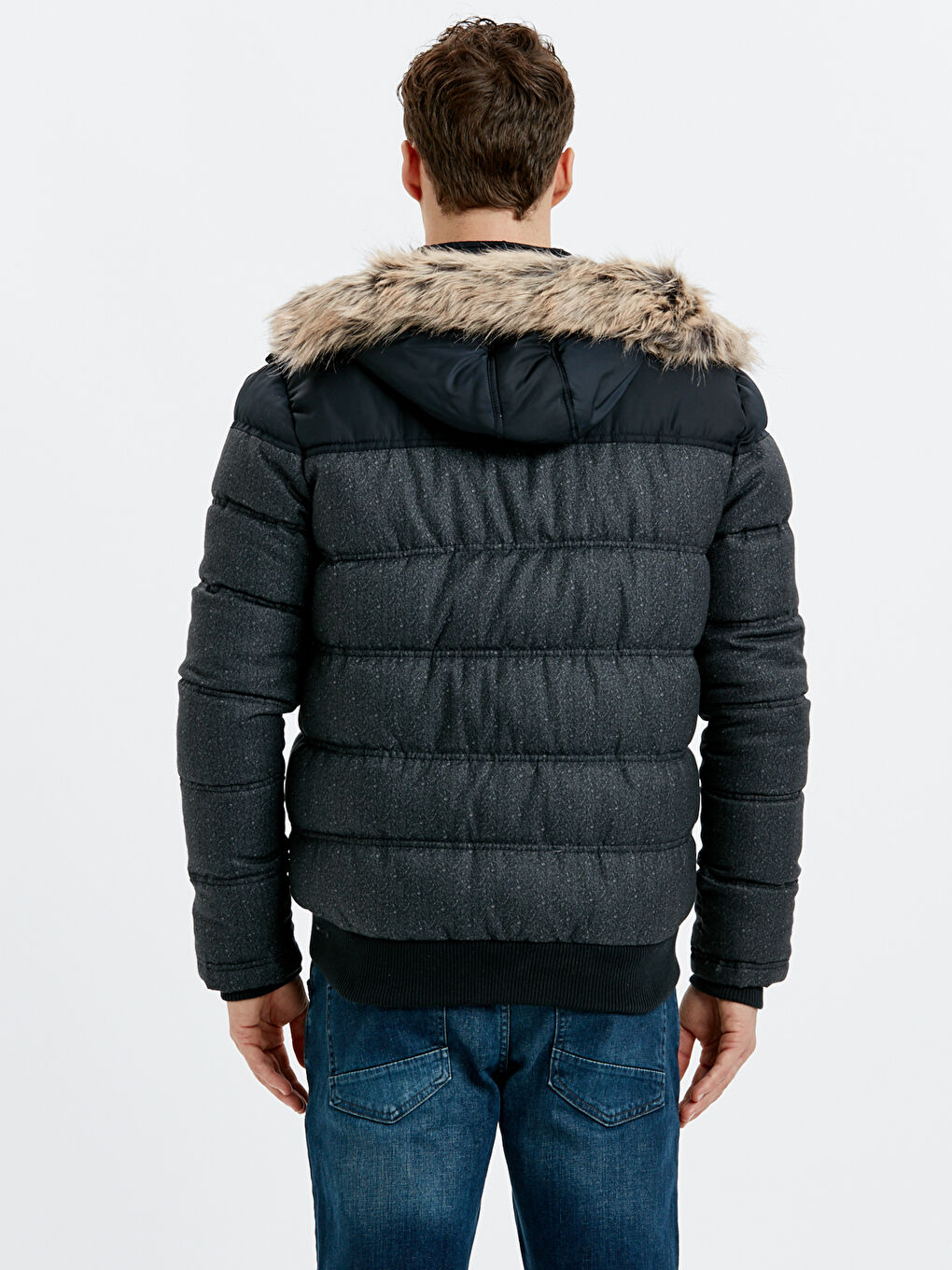 Antrasit Erkek Şişme Mont-2