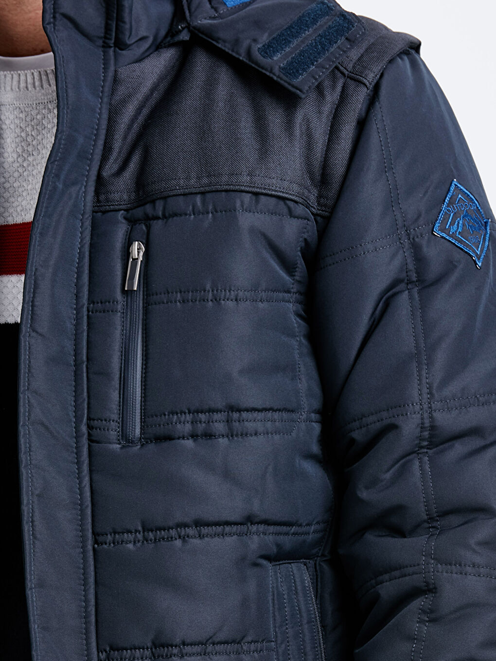 Mann DUNKELBLAU Steppmantel-5