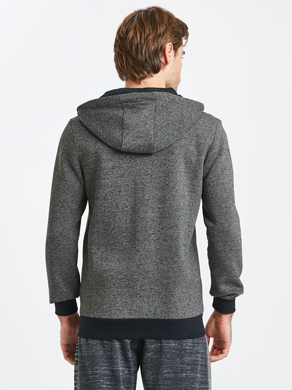 K.Gri Melanj Fermuarlı Sweatshirt-1