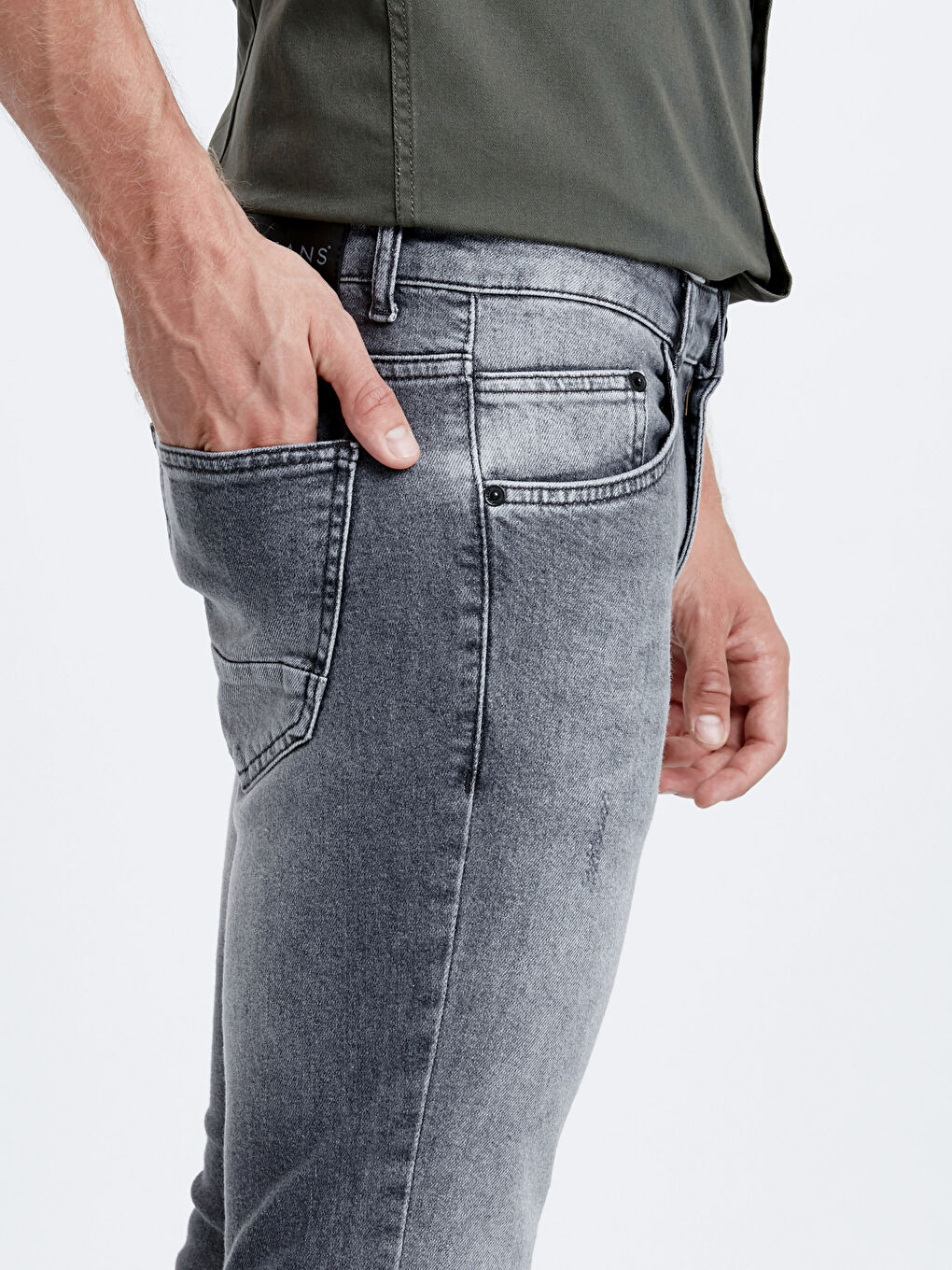 Gri Rodeo Jean Pantolon-3