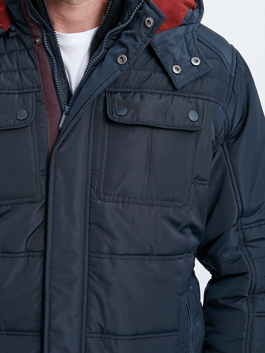 Lacivert Şişme Mont-5