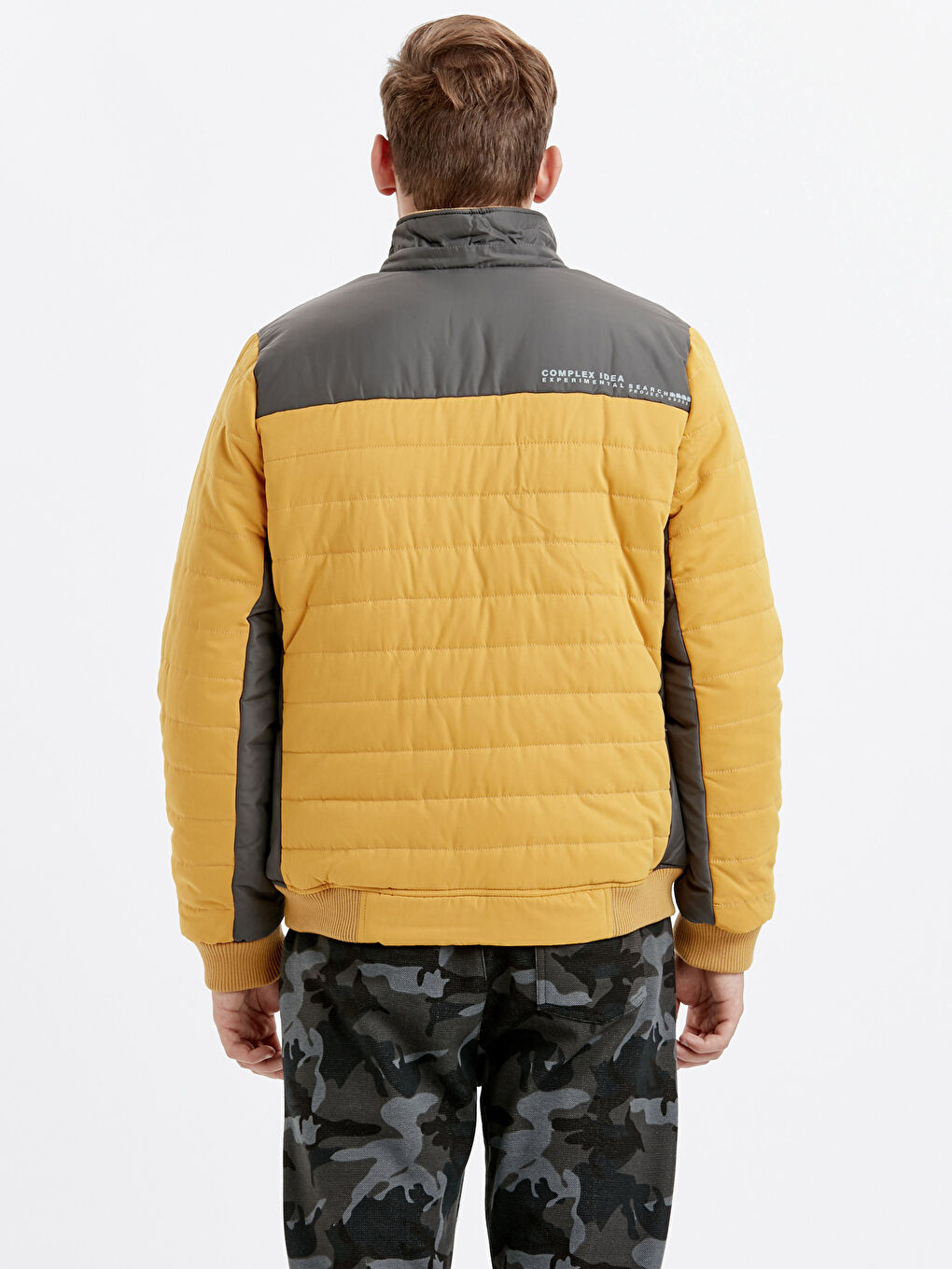 Sarı Kapüşonlu Kalın Mont-2