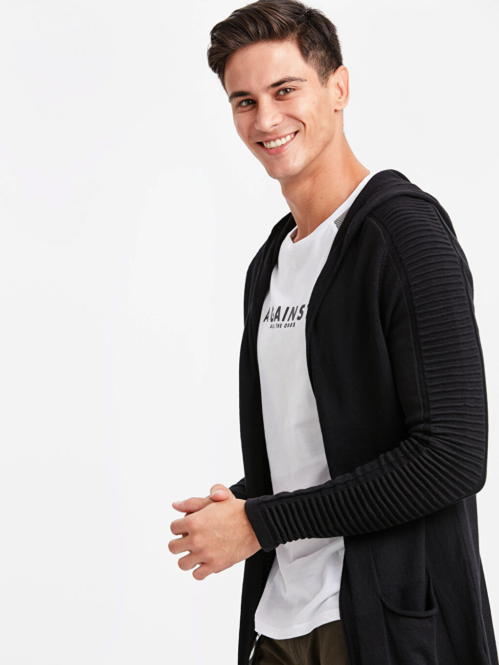 XSIDE Mann SCHWARZ Cardigan -8W3095Z8-CVL