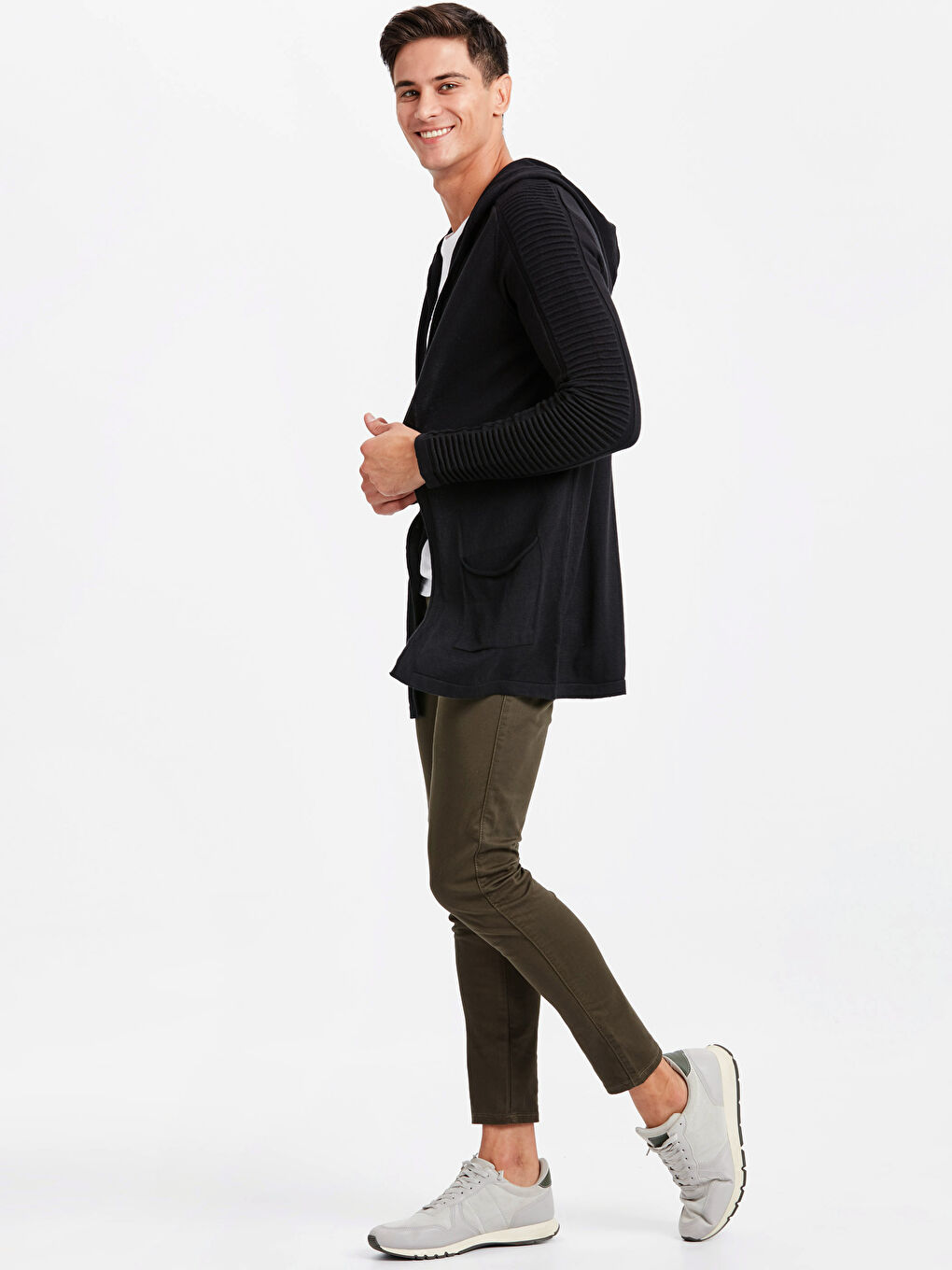 XSIDE Mann SCHWARZ Cardigan -8W3095Z8-CVL