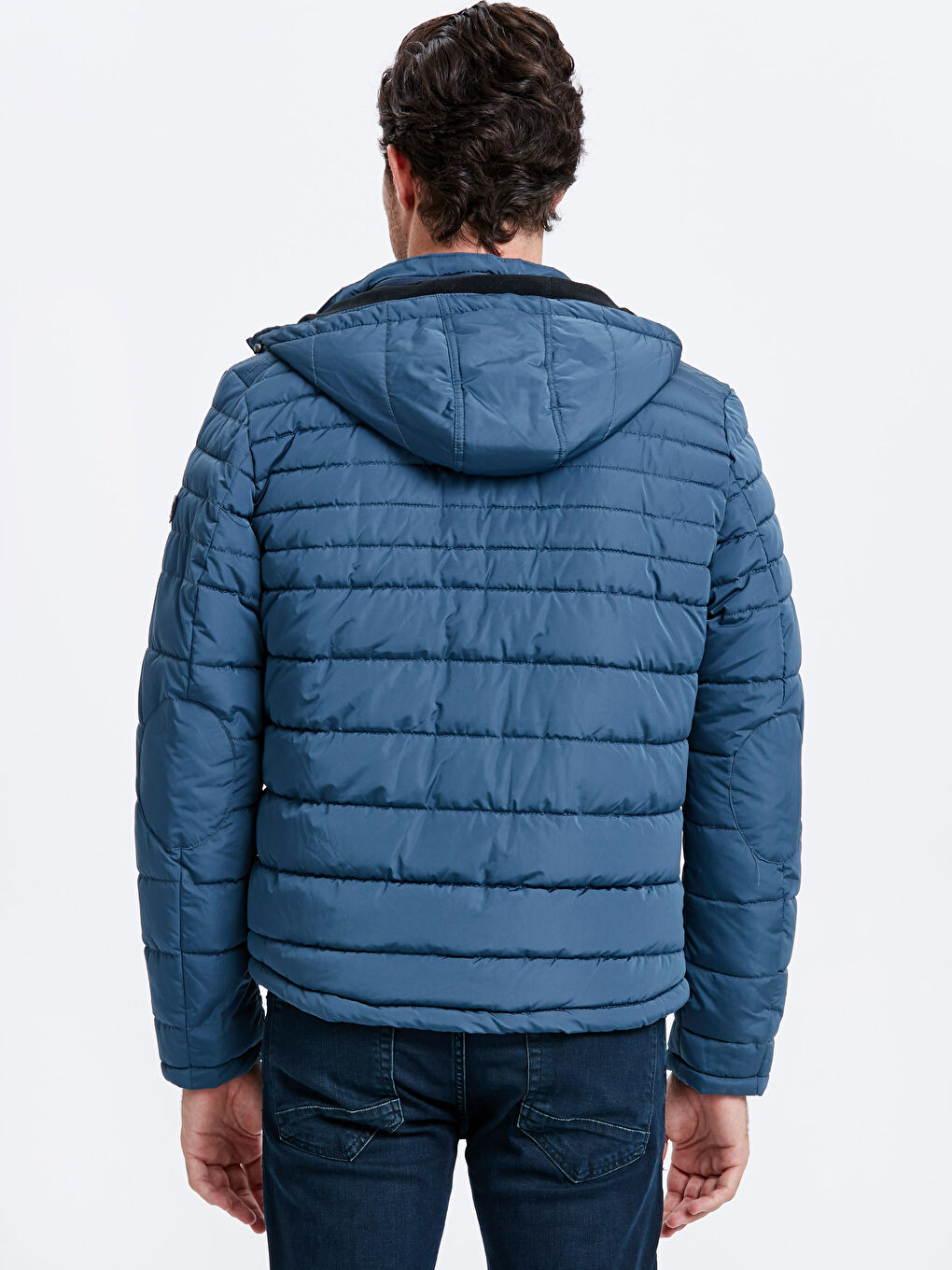 İndigo Standart Kalıp Dik Yaka Erkek Şişme Mont-2