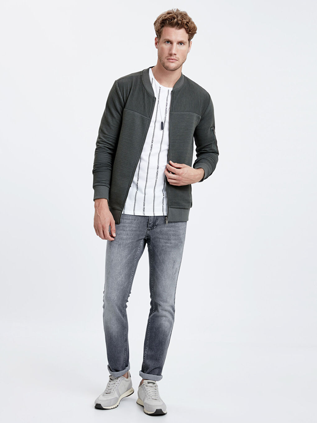 Koyu Yeşil Fermuarlı Sweatshirt-2