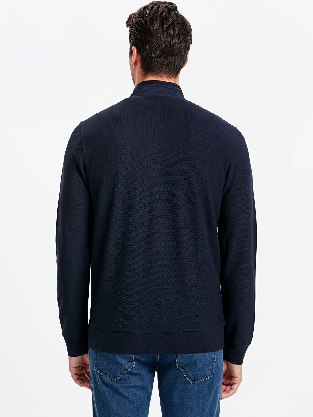 Lacivert Fermuarlı Sweatshirt-1