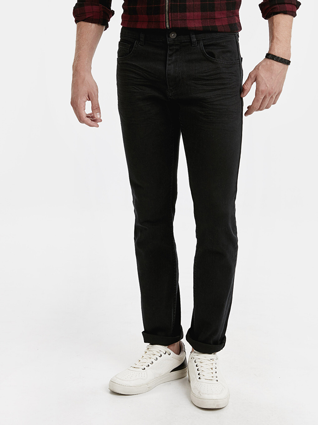 Mann Schwarz Jeans-1