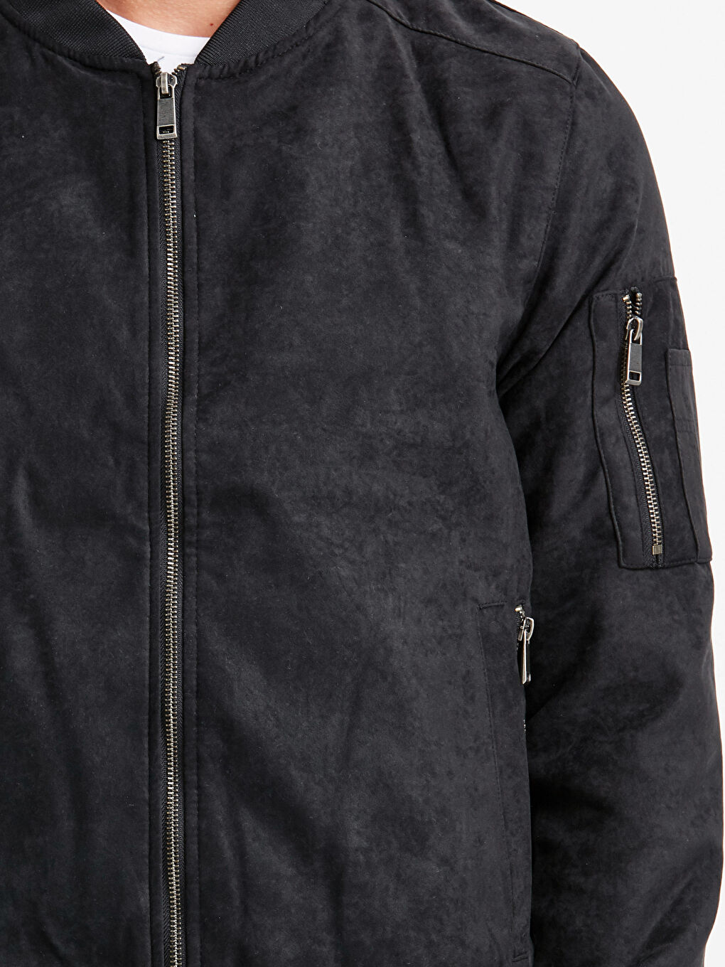 Yeni Siyah Deri Görünümlü Mont-3