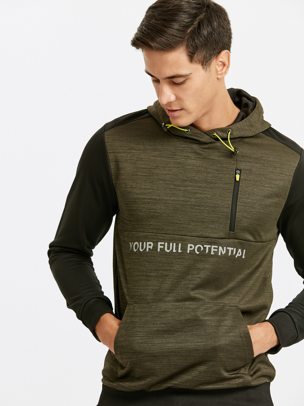 Zeytin Yeşili Melanj Sweatshirt