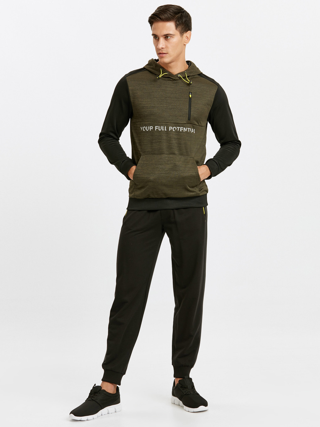 Zeytin Yeşili Melanj Sweatshirt-2