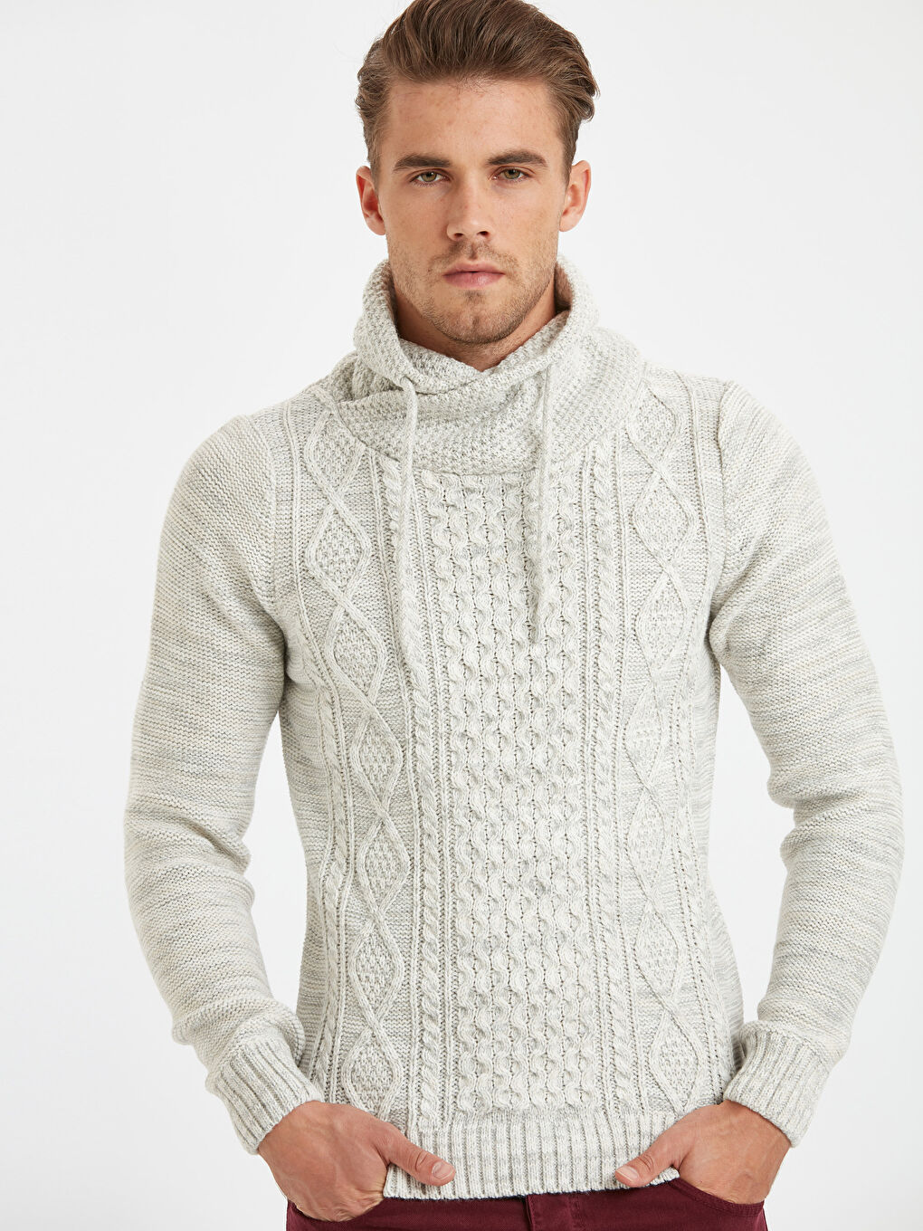 Мужчины Белый Свитер