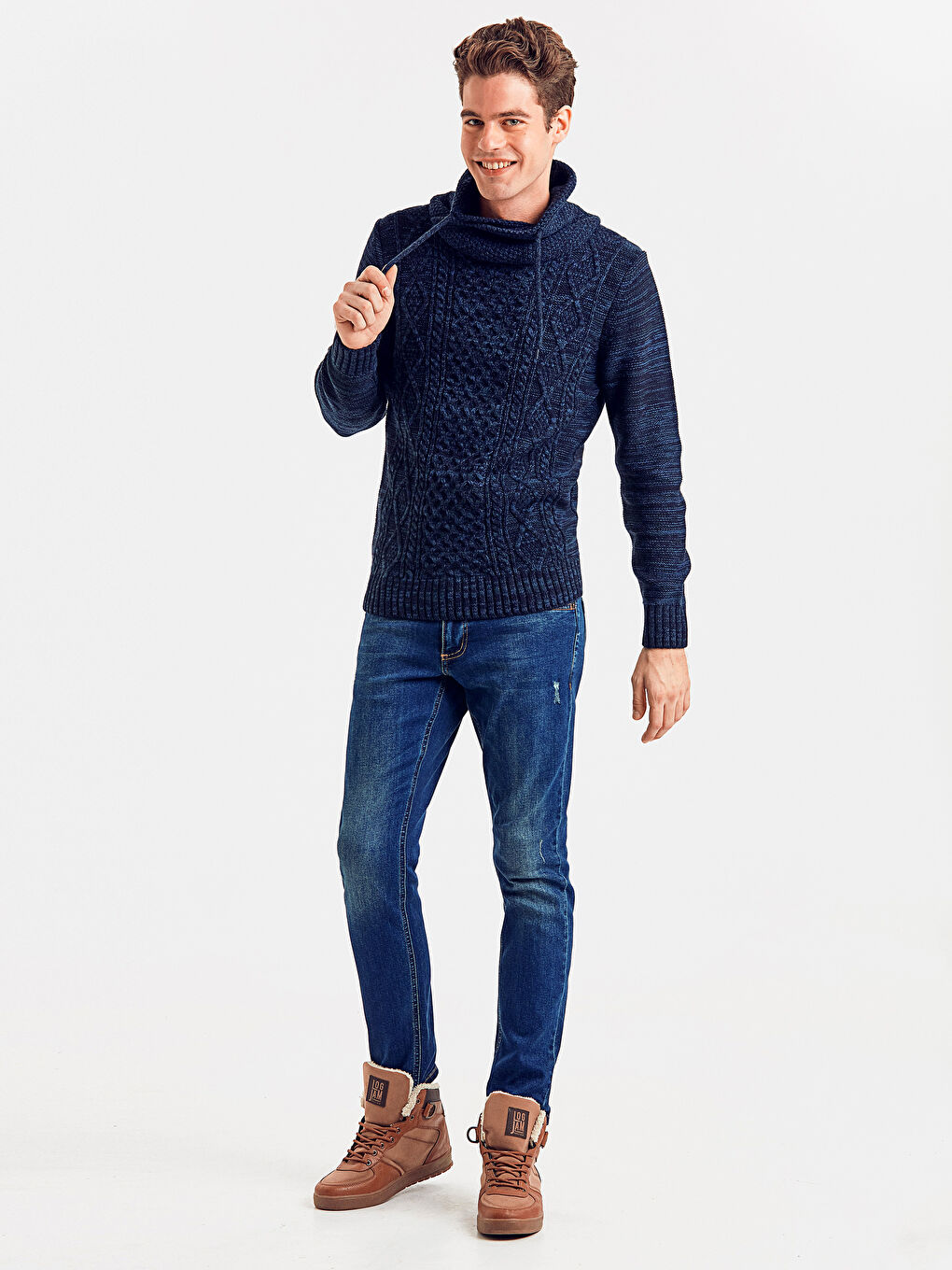 Мужчины Синий Свитер-2