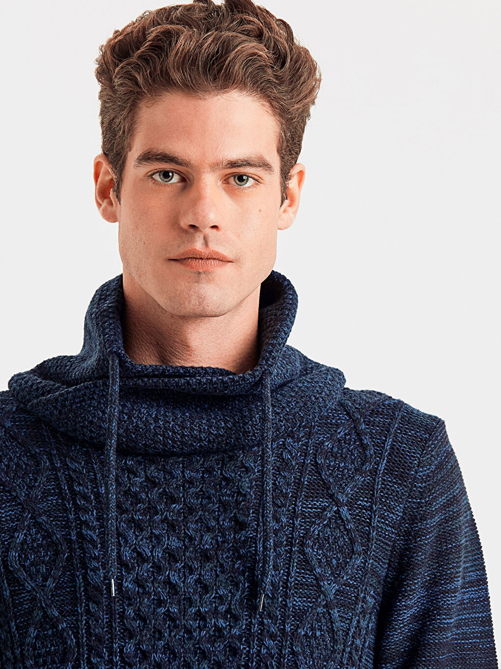 Мужчины Синий Свитер-3