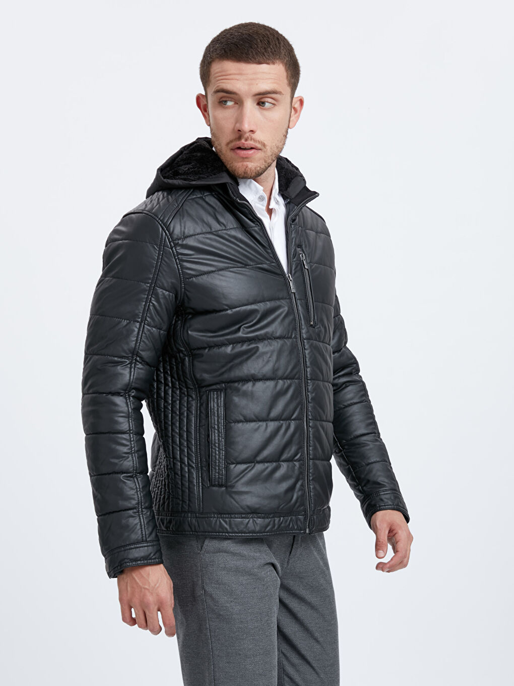LCWAIKIKI Classic Deri Görünümlü Mont -8W4760Z8-CVL