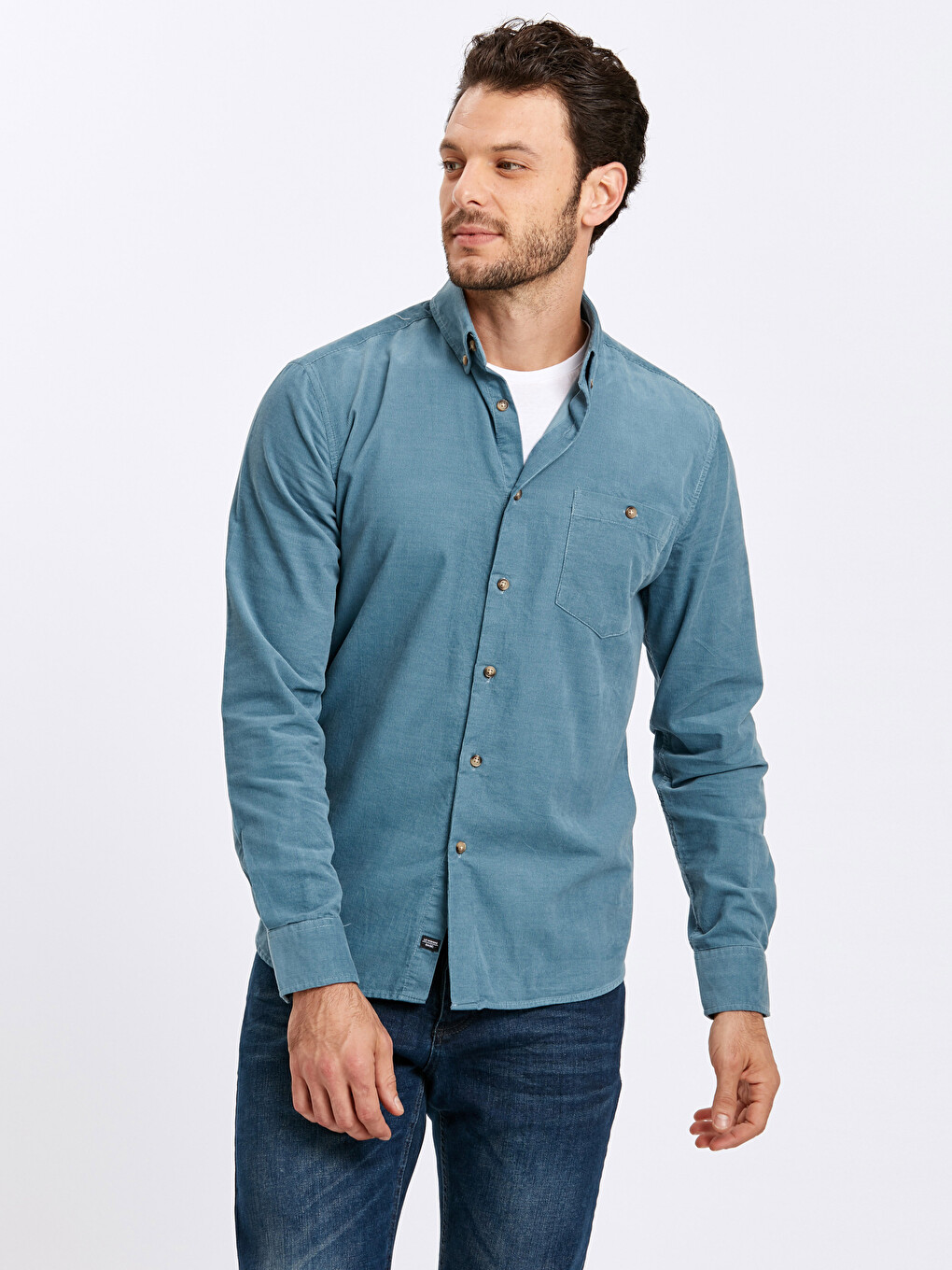 Regular Fit Men's Velvet Shirt