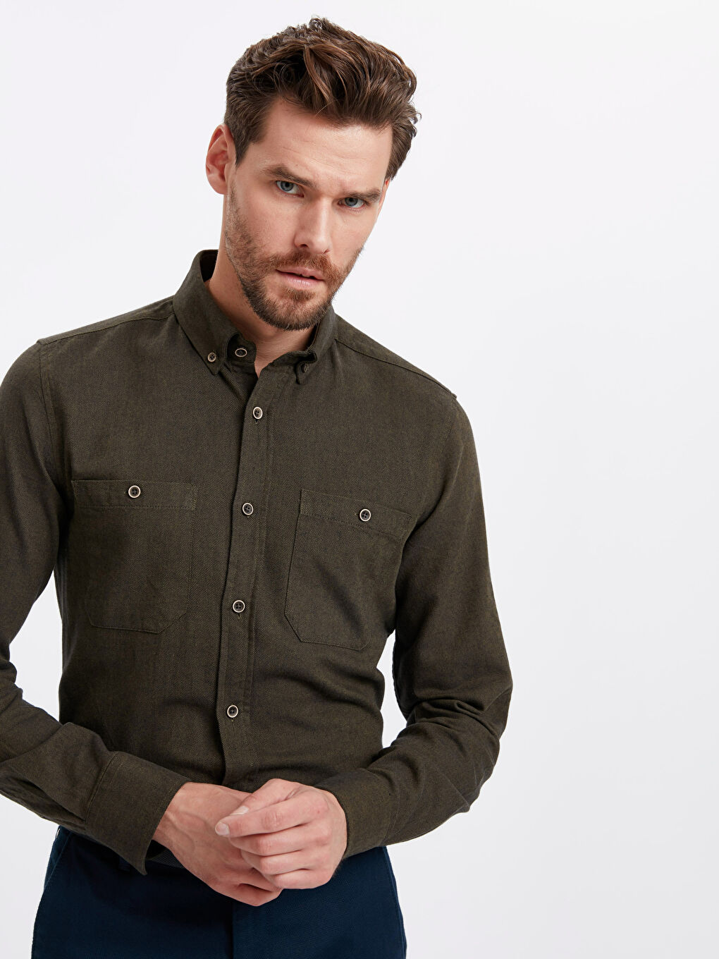 Chemise à Manches Longues Coupe Régulière pour Hommes