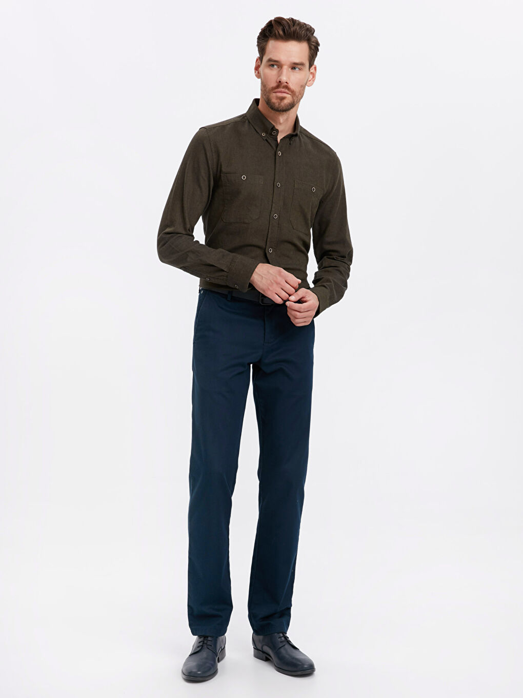 Chemise à Manches Longues Coupe Régulière pour Hommes-2