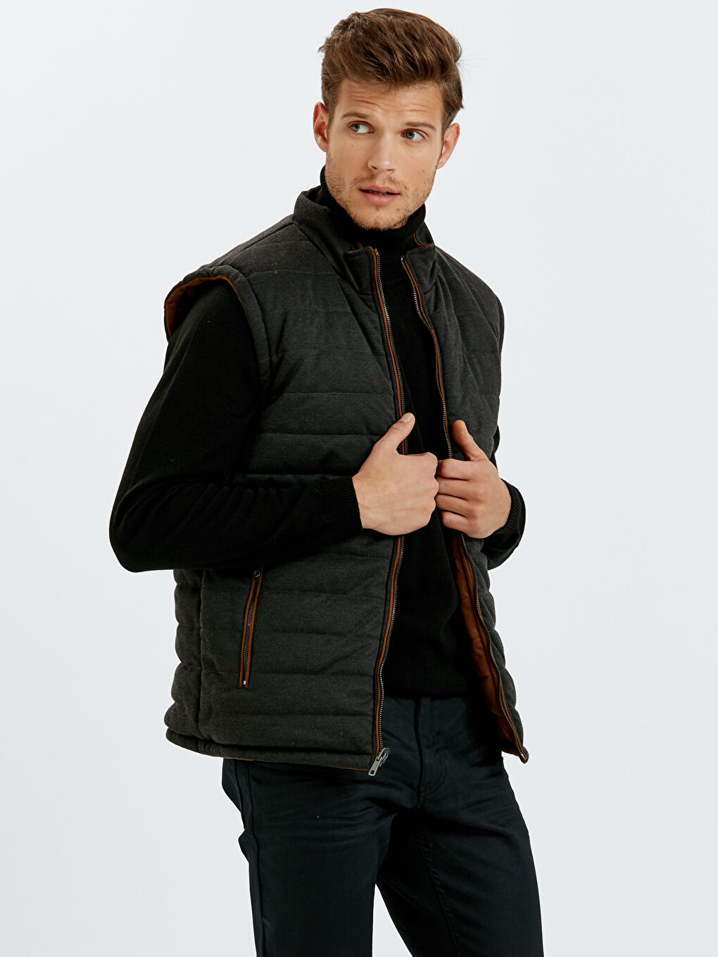 Bej Deve Tüyü Şişme Yelek-1