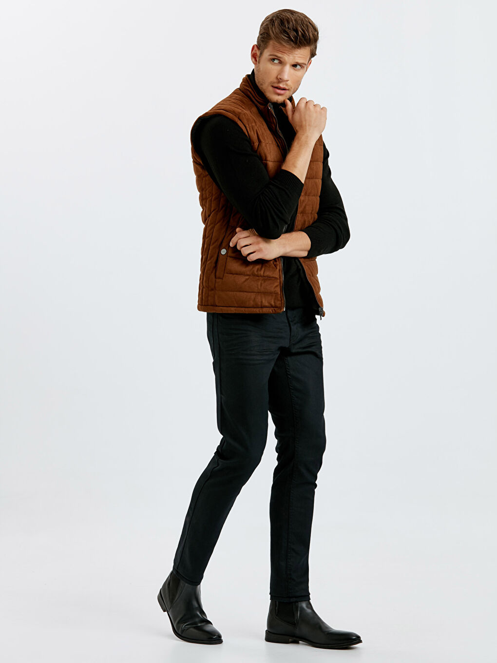 Bej Deve Tüyü Şişme Yelek-4