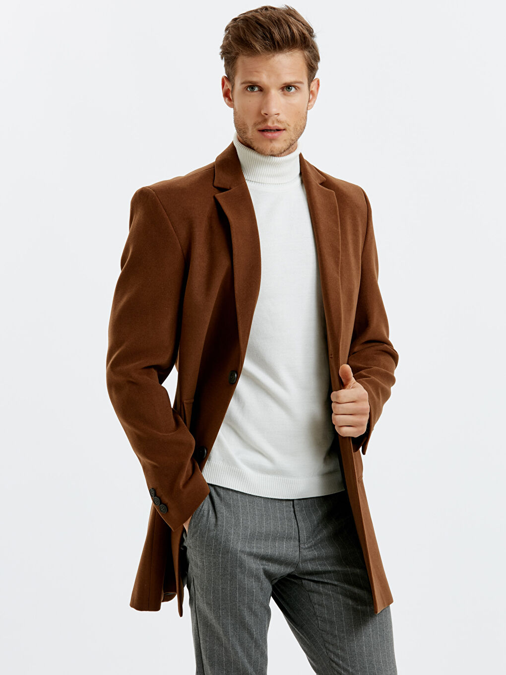 Man BROWN Overcoat
