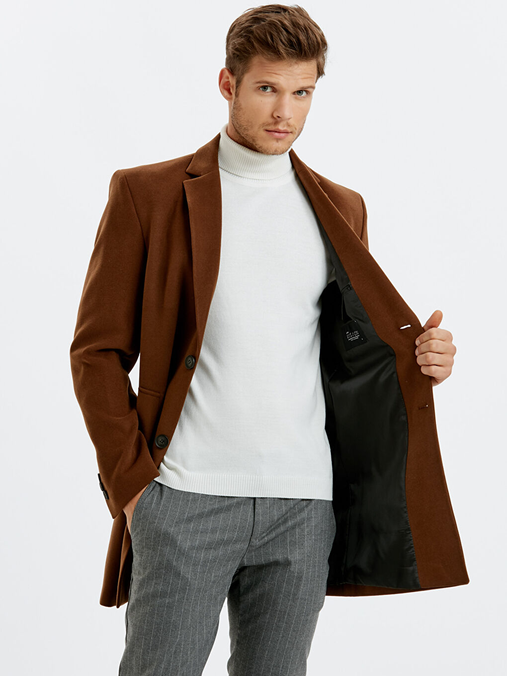 Man BROWN Overcoat-1