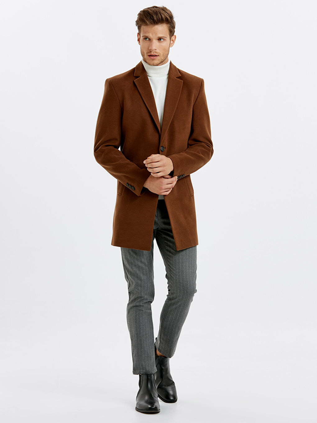 Man BROWN Overcoat-3
