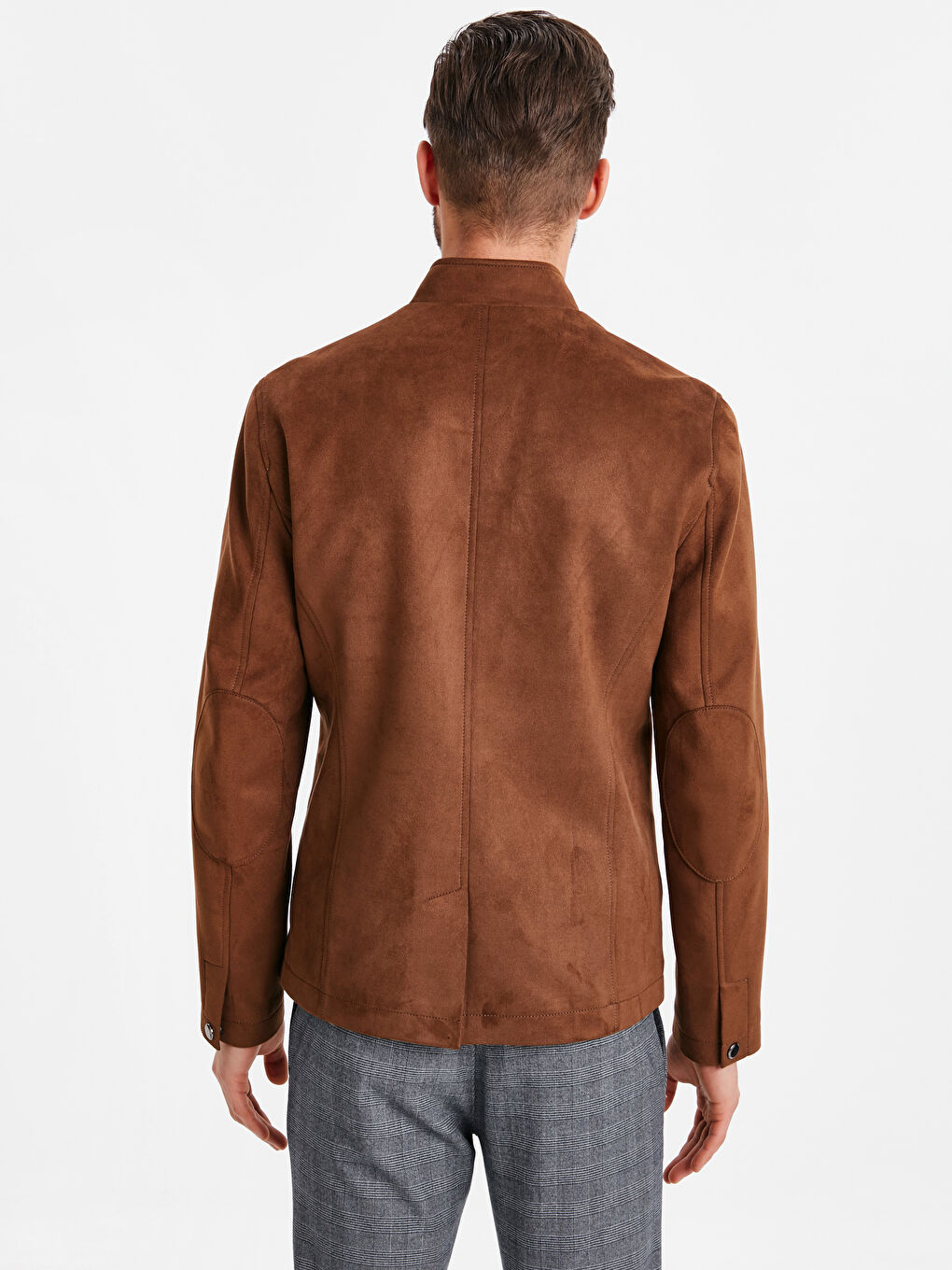 Bej Deve Tüyü Deri Görünümlü Mont-2