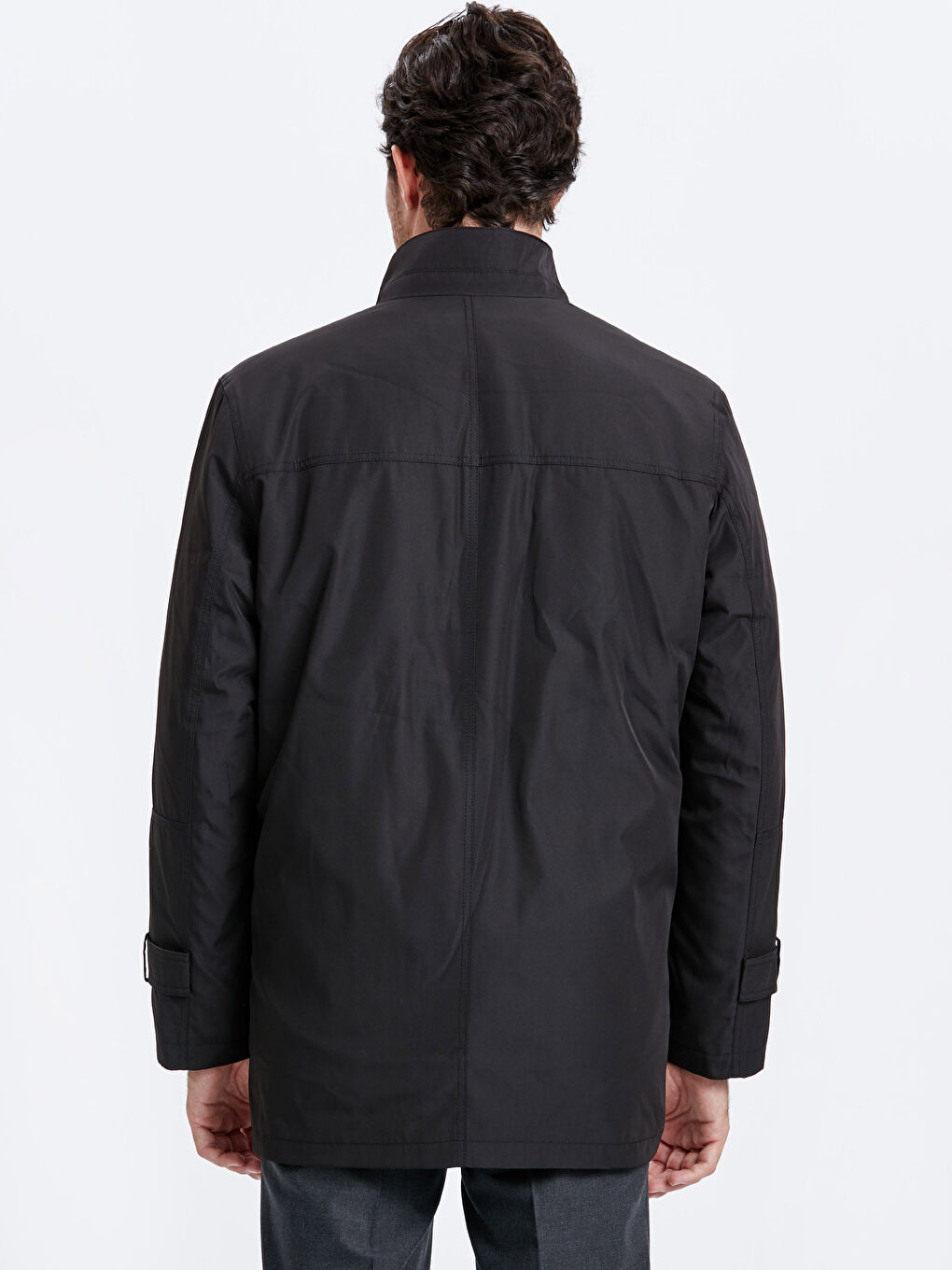 Siyah Ceket Yaka Kalın Kaban-2