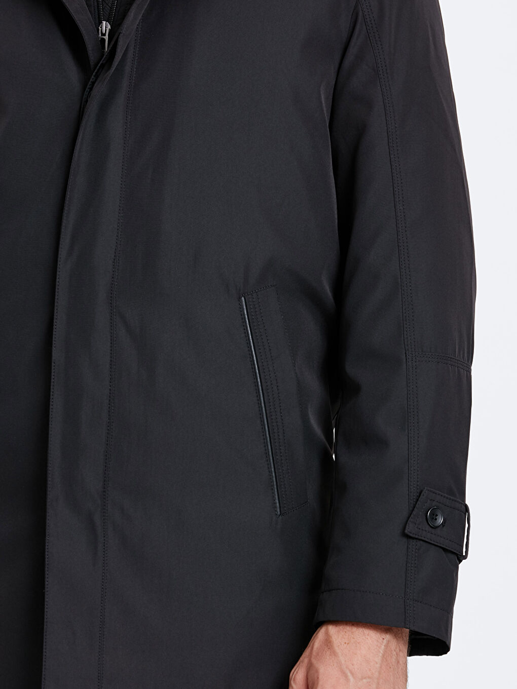 Siyah Ceket Yaka Kalın Kaban-4