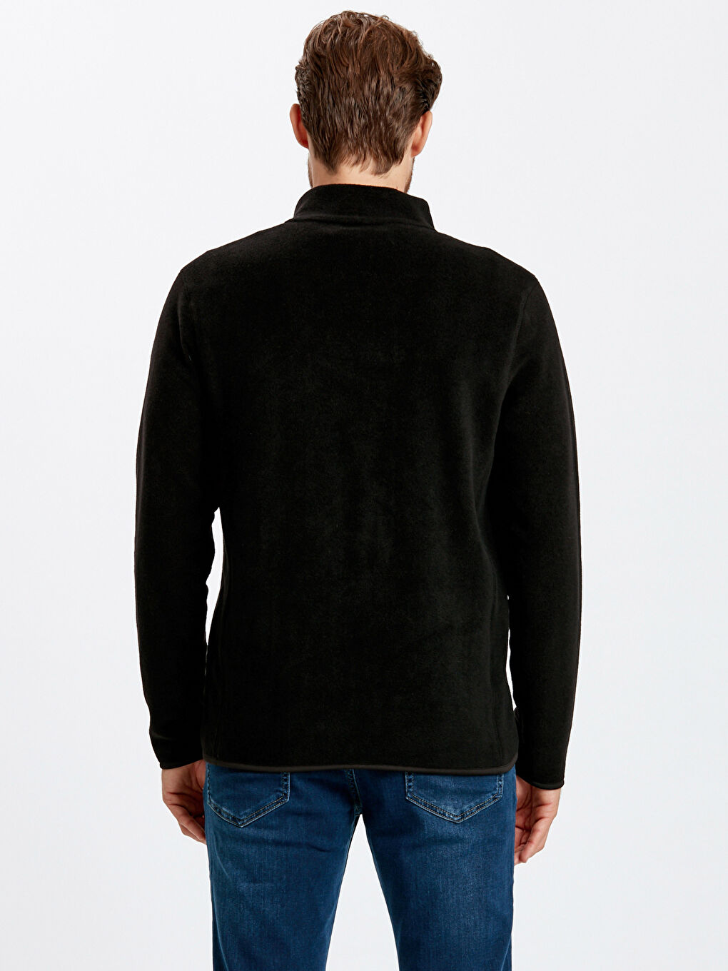 LCWAIKIKI Basic Man BLACK Zip-Up Sweatshirt -8W5757Z8-L6T