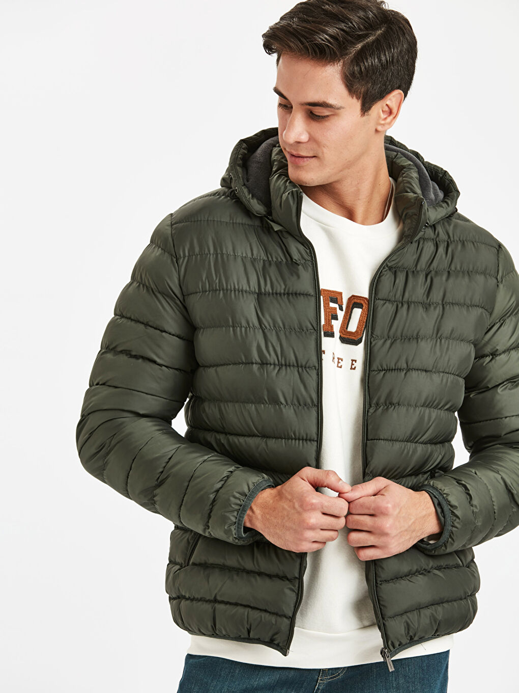Man GREEN Puffer Coat