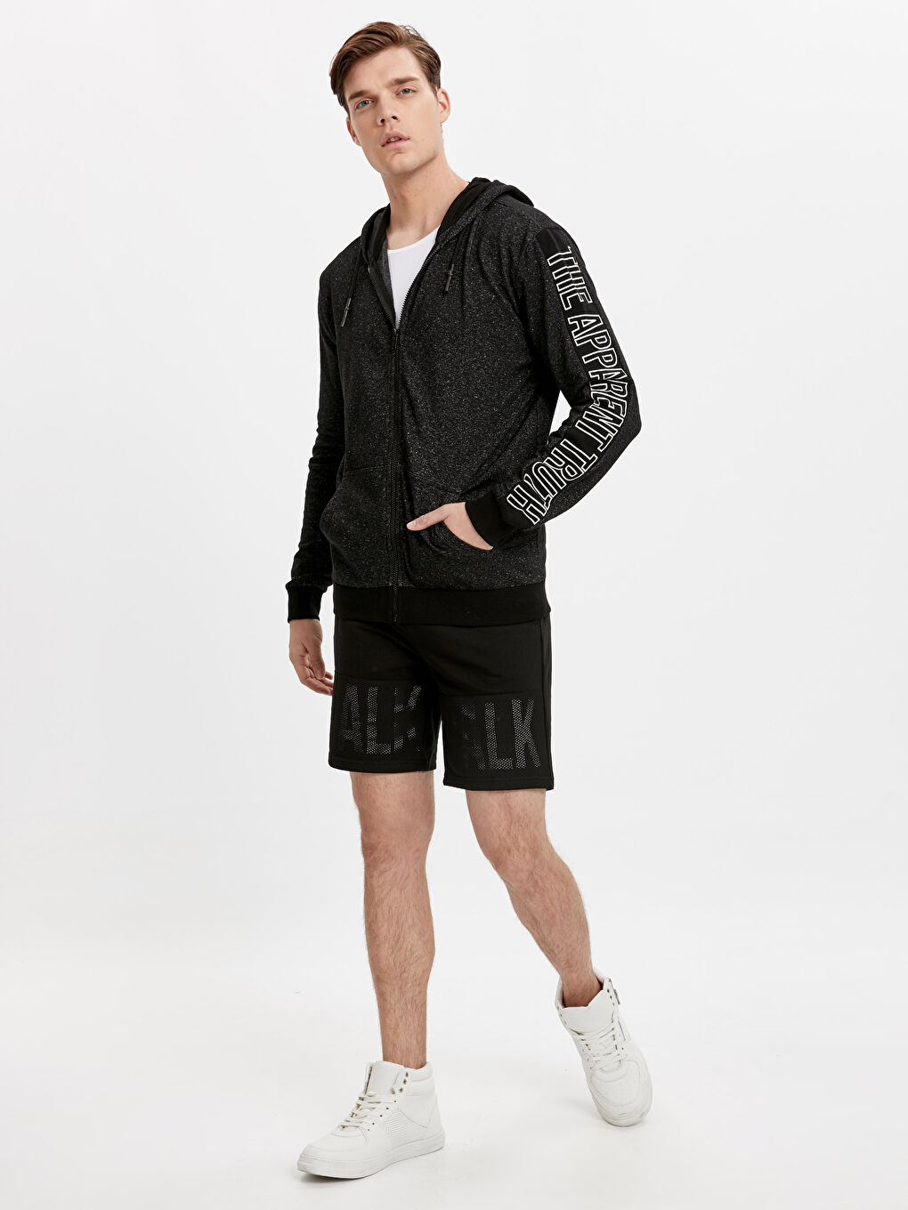 سويت شيرت بسحاب رمادى مختلف الدرجات رجال-2