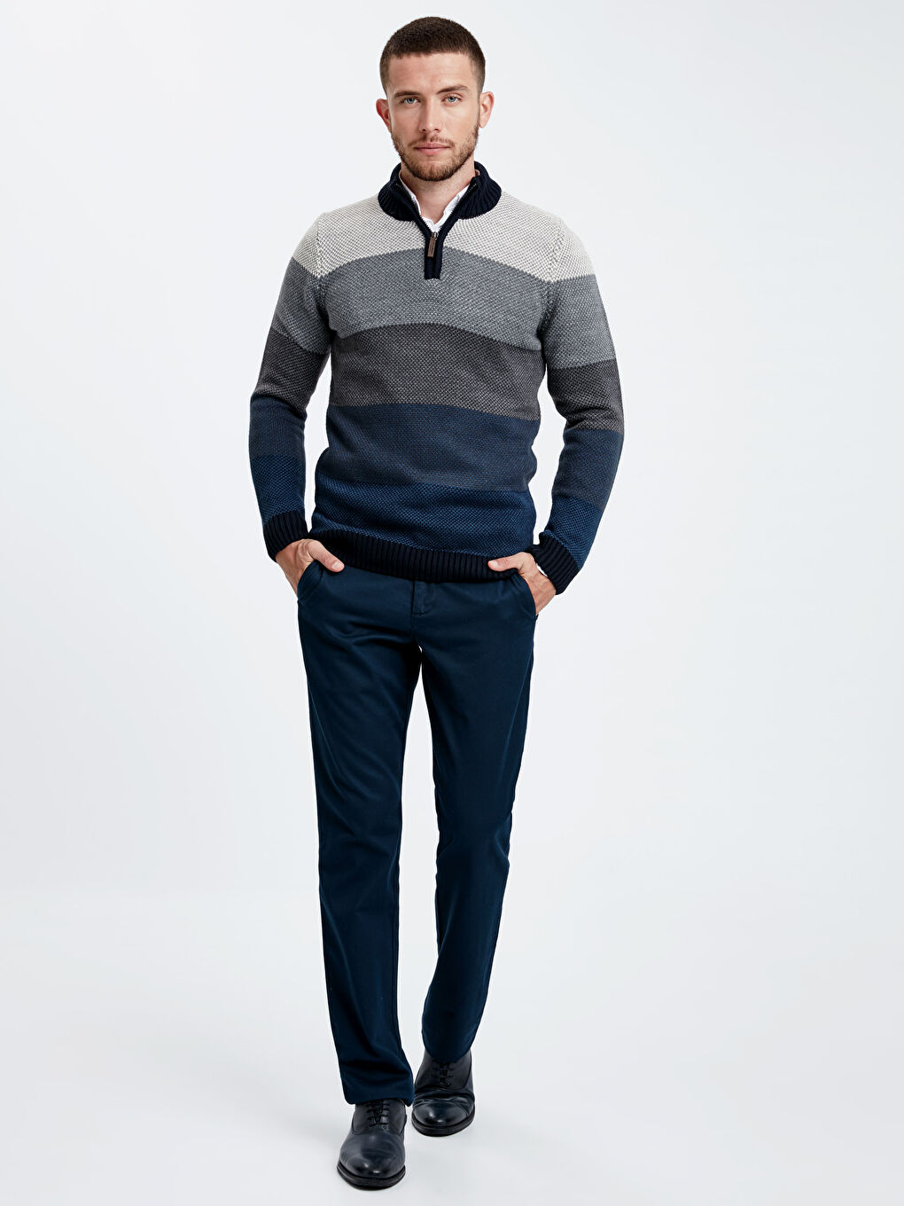 Mann DUNKELBLAU Pullover-2