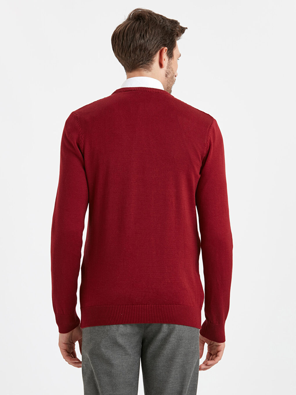 LCWAIKIKI Classic Mann BURGUND Pullover -8W6772Z8-D0A