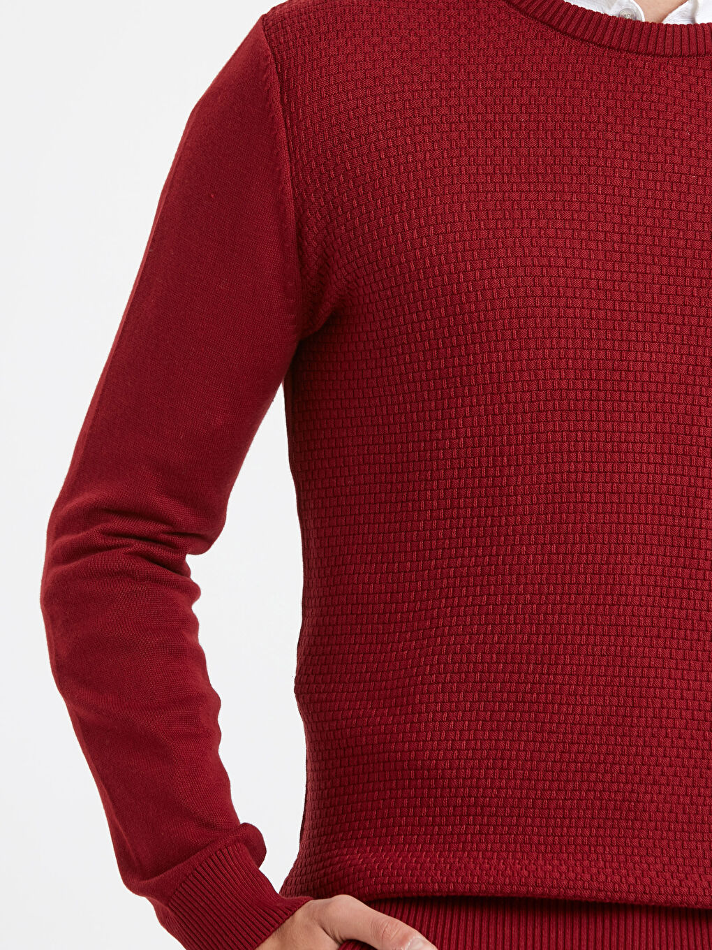 LCWAIKIKI Classic Mann BURGUND Pullover -8W6772Z8-D0A