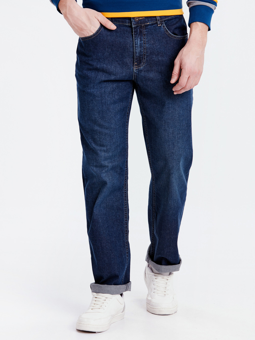 Orta İndigo Rodeo Jean Pantolon-1