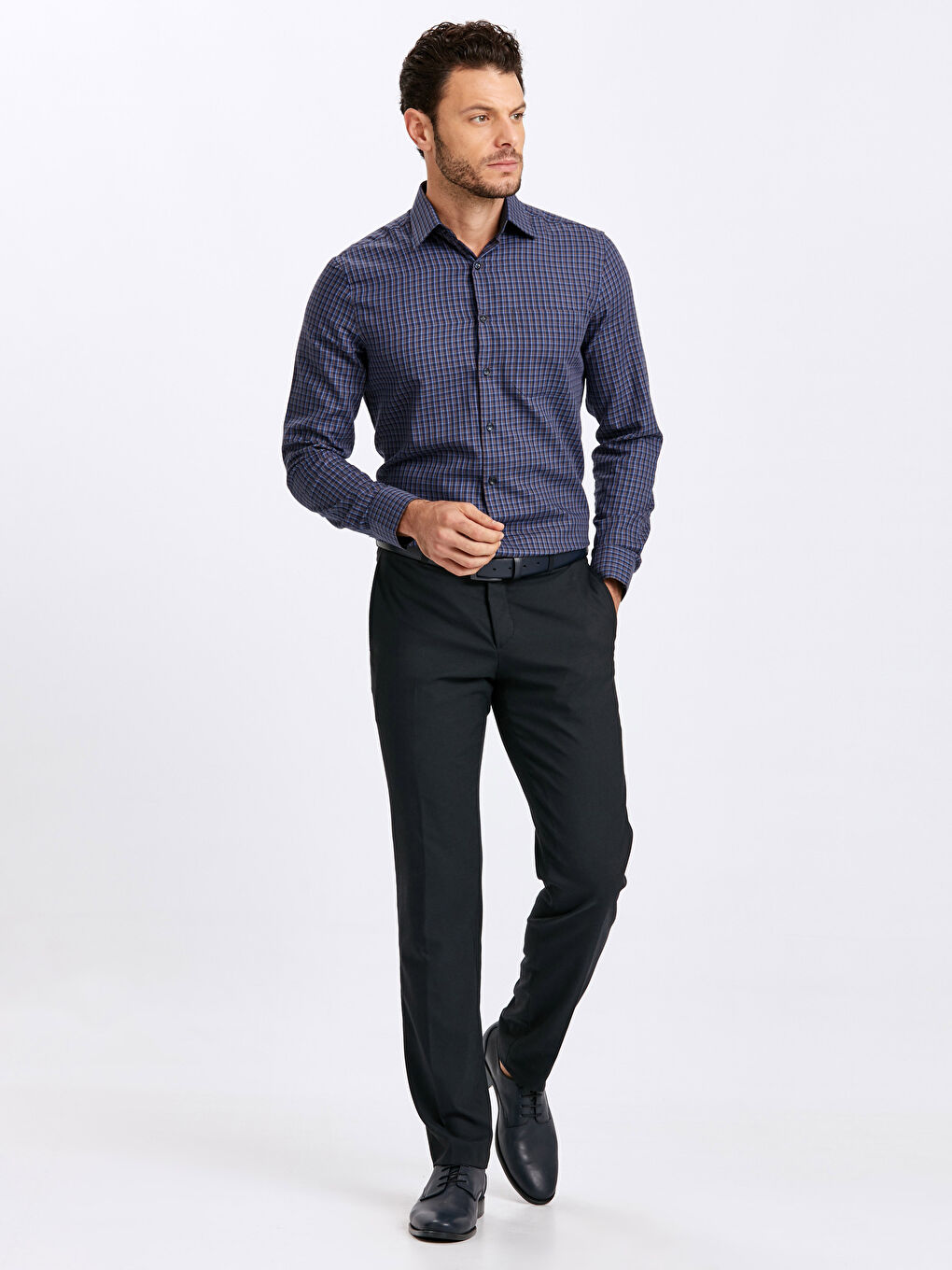 Мужчины Синий Рубашка-2