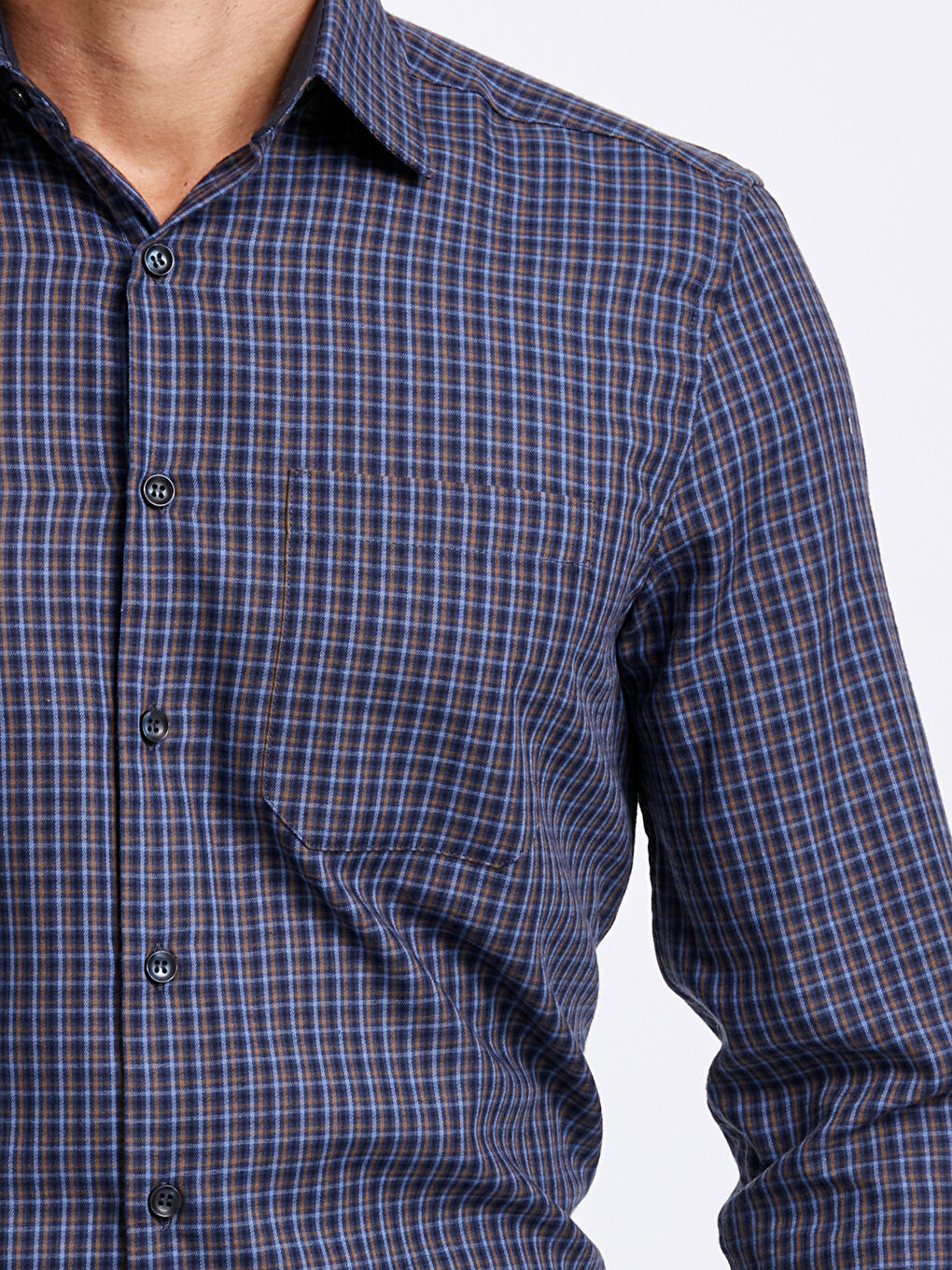 Мужчины Синий Рубашка-3